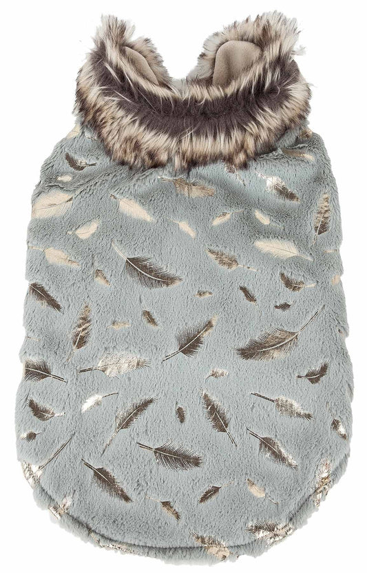 Gold-Leaf Designer Fur Dog Jacket Coat
