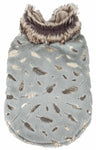 Gold-Leaf Designer Fur Dog Jacket Coat