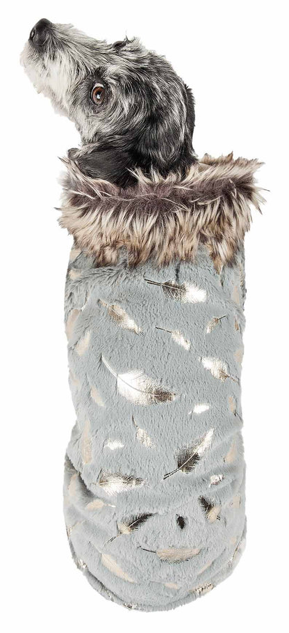 Gold-Leaf Designer Fur Dog Jacket Coat