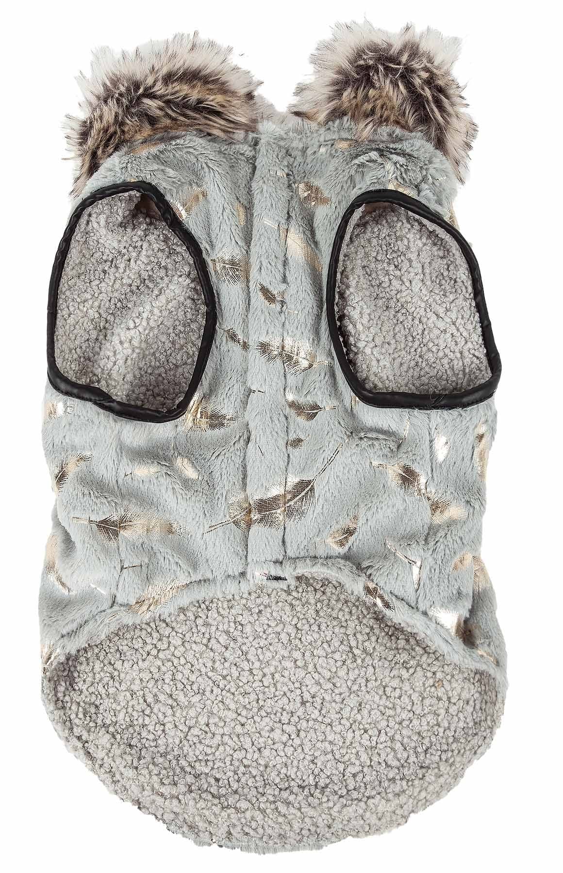 Gold-Leaf Designer Fur Dog Jacket Coat