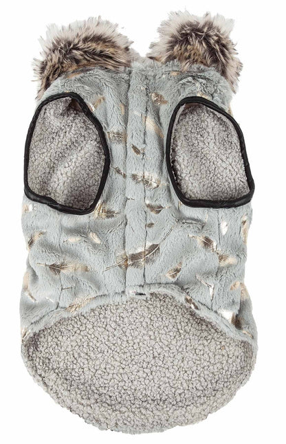 Gold-Leaf Designer Fur Dog Jacket Coat