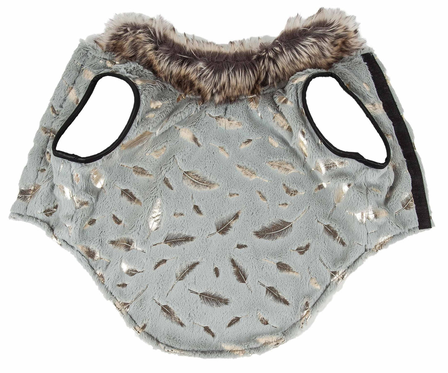 Gold-Leaf Designer Fur Dog Jacket Coat
