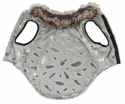 Gold-Leaf Designer Fur Dog Jacket Coat