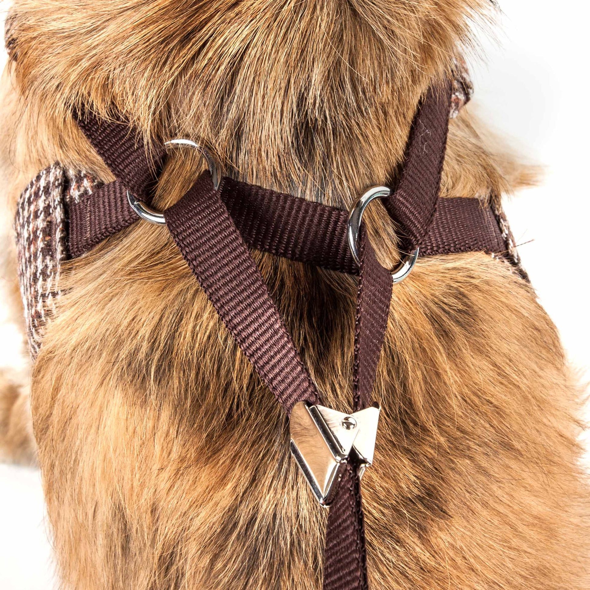 2-in-1 Mesh Reversible Plaided Collared Adjustable Dog Harness-Leash