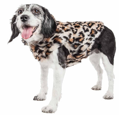 Dazzling Leopard Patterned Mink Fur Dog Coat Jacket