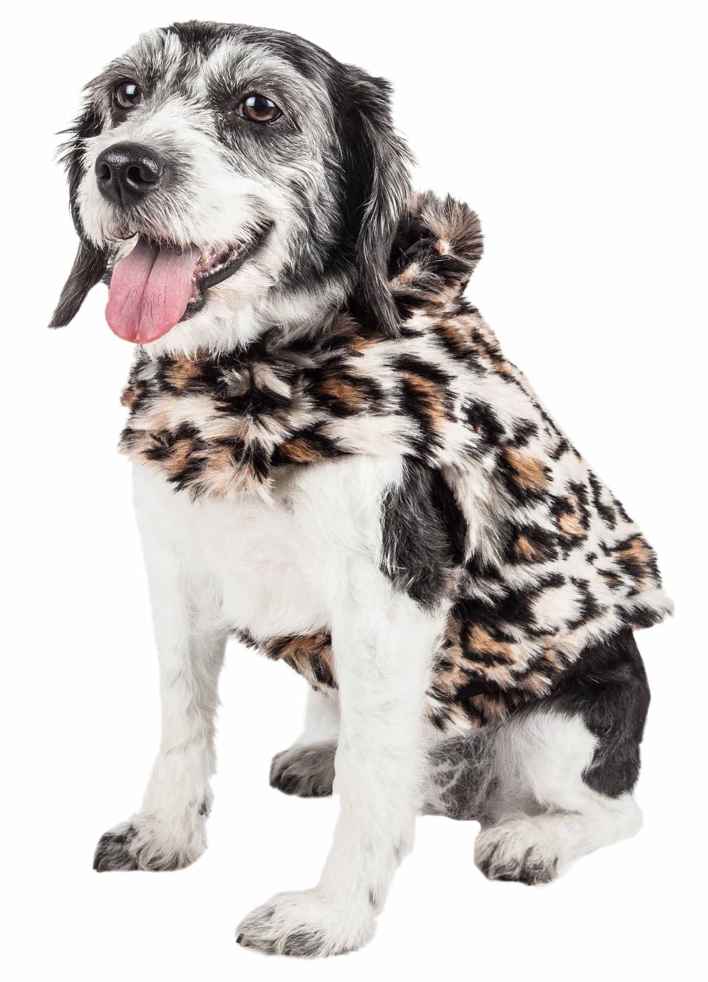 Dazzling Leopard Patterned Mink Fur Dog Coat Jacket