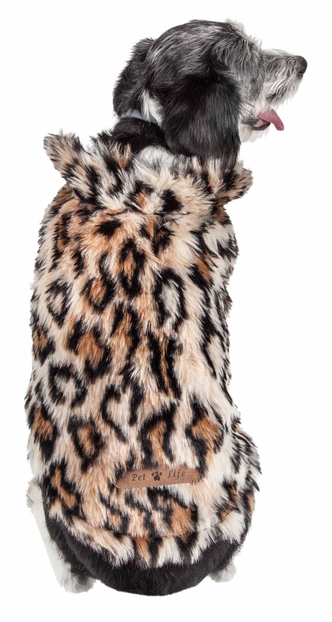 Dazzling Leopard Patterned Mink Fur Dog Coat Jacket