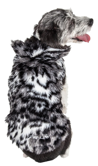 Designer Gray-Scale Tiger Pattern Mink Fur Dog Coat Jacket