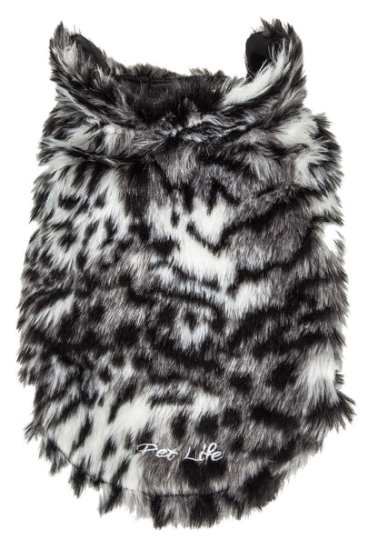 Designer Gray-Scale Tiger Pattern Mink Fur Dog Coat Jacket