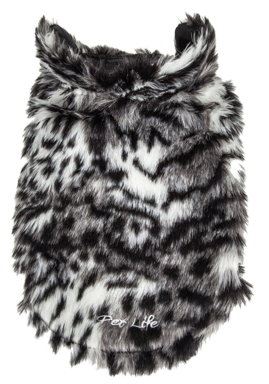 Designer Gray-Scale Tiger Pattern Mink Fur Dog Coat Jacket