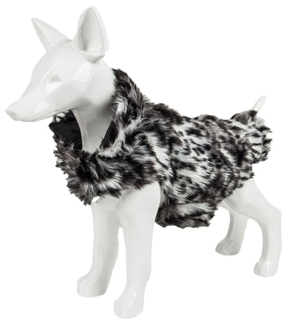 Designer Gray-Scale Tiger Pattern Mink Fur Dog Coat Jacket
