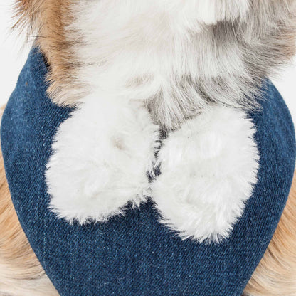 2-in-1 Mesh Reversed Adjustable Dog Harness-Leash with Pom-Pom