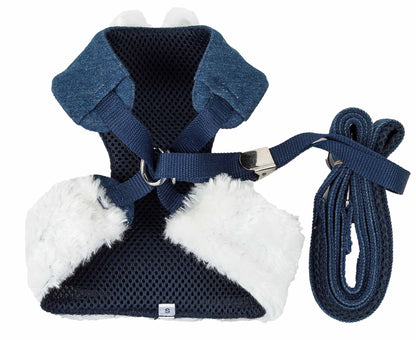 2-in-1 Mesh Reversed Adjustable Dog Harness-Leash with Pom-Pom