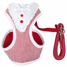 2-in-1 Mesh Reversed Adjustable Dog Harness-Leash, Red/Blue
