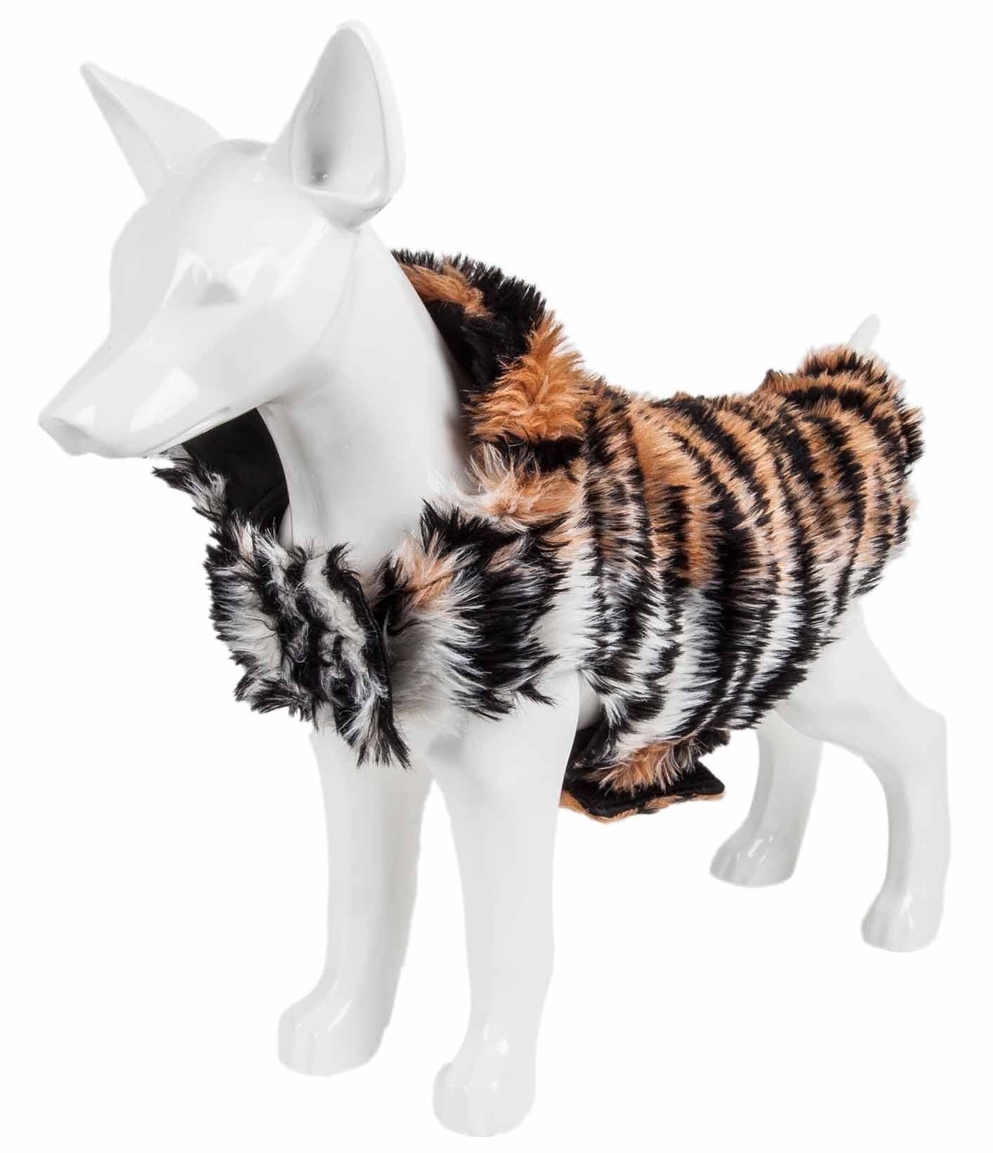 Glamourous Tiger Patterned Mink Fur Dog Coat Jacket
