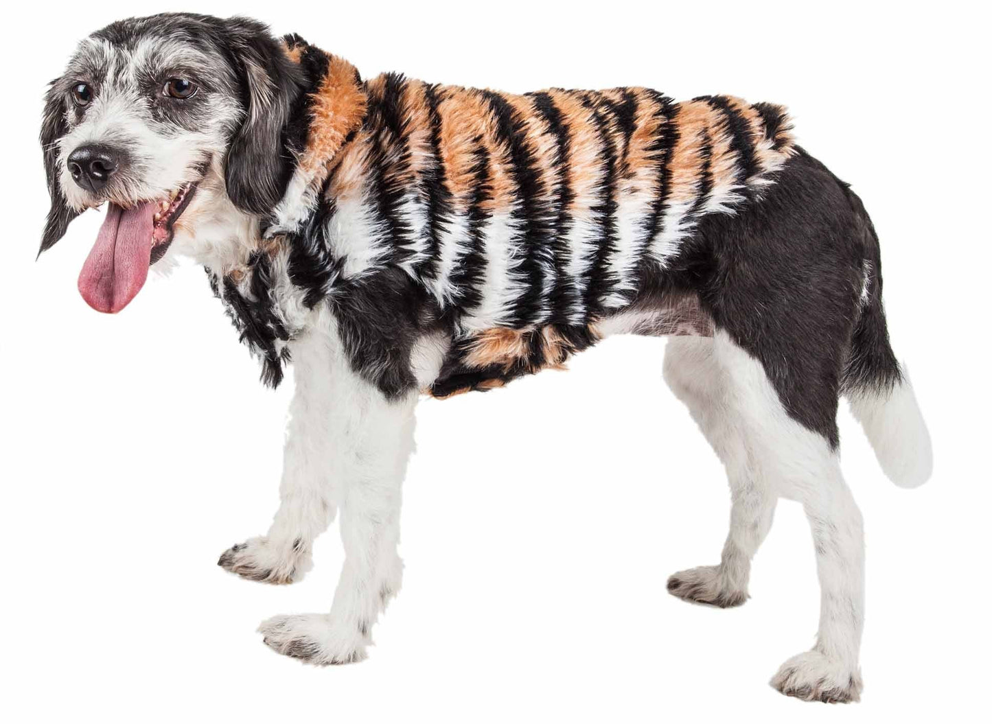 Glamourous Tiger Patterned Mink Fur Dog Coat Jacket