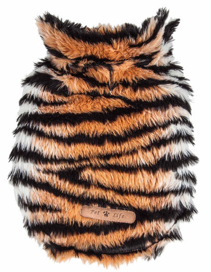 Glamourous Tiger Patterned Mink Fur Dog Coat Jacket