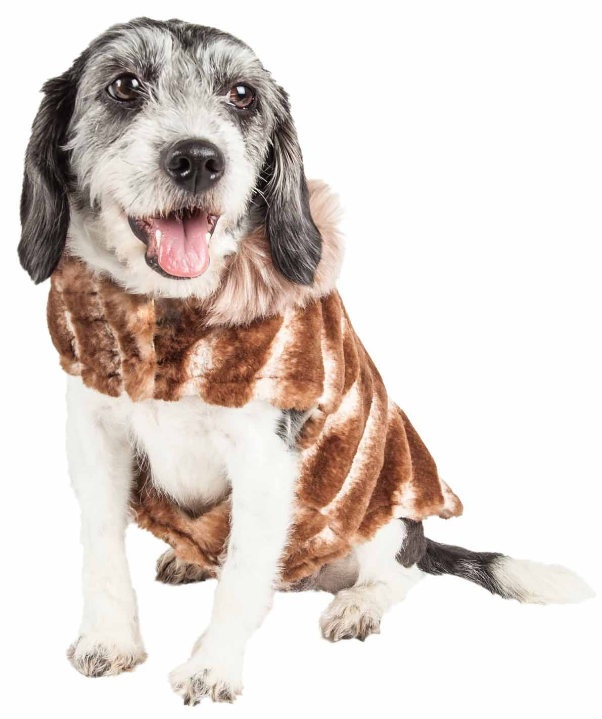 Tiramisu Patterned Mink Dog Coat Jacket
