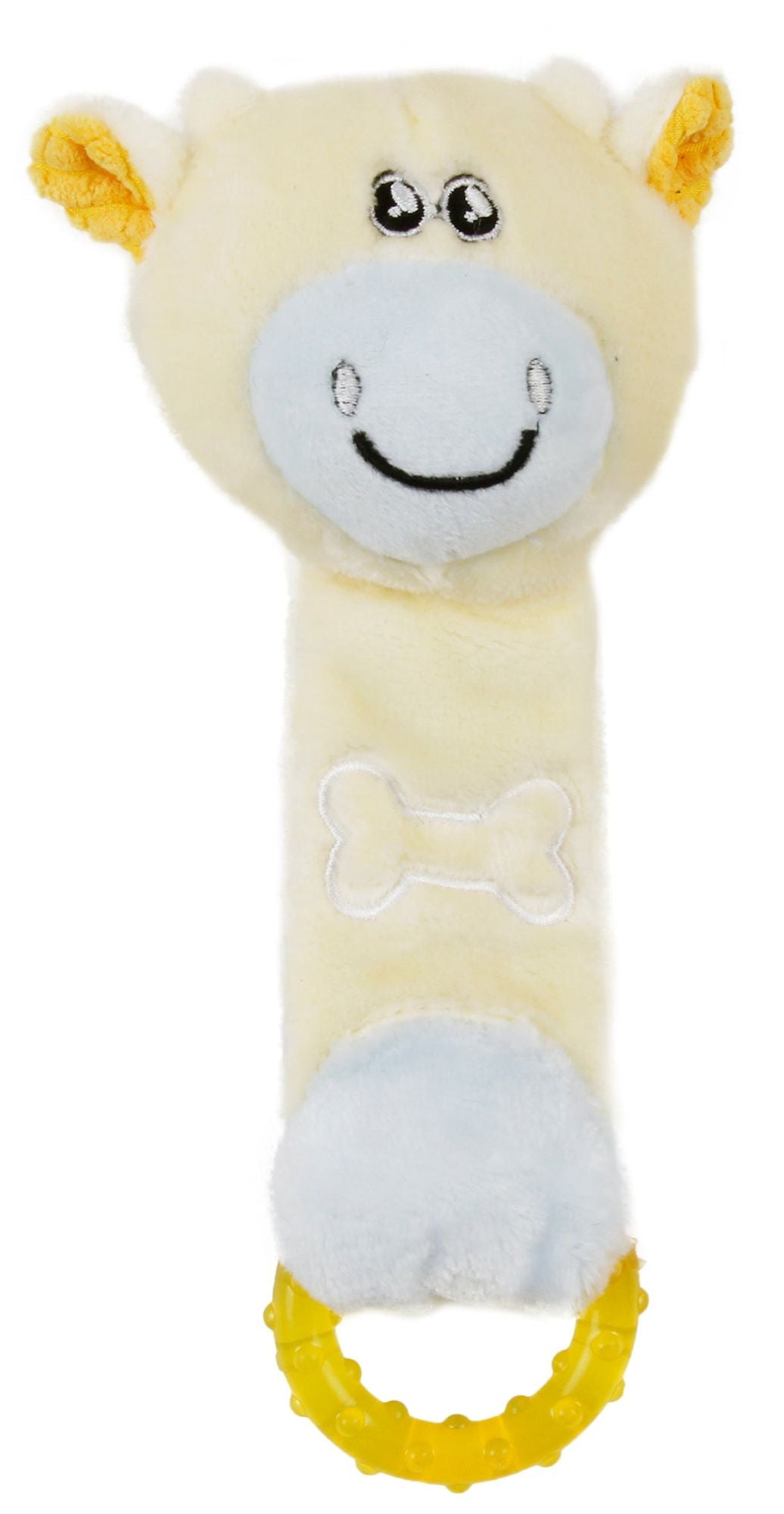 Moo-Born' Plush Squeaky and Crinkle Newborn Rubber Teething Cat