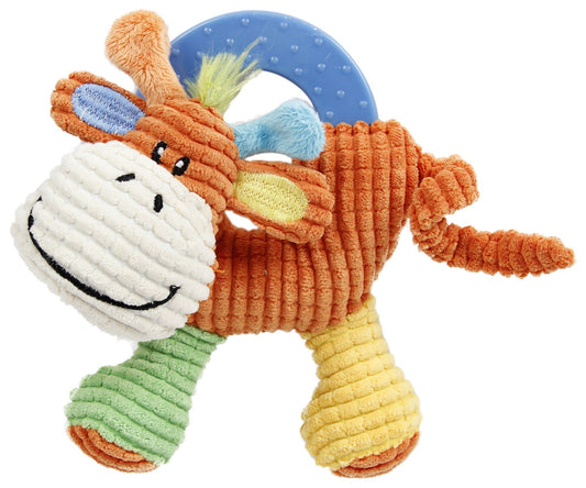 Plush Squeaking and Rubber Teething Newborn Puppy Dog Toy