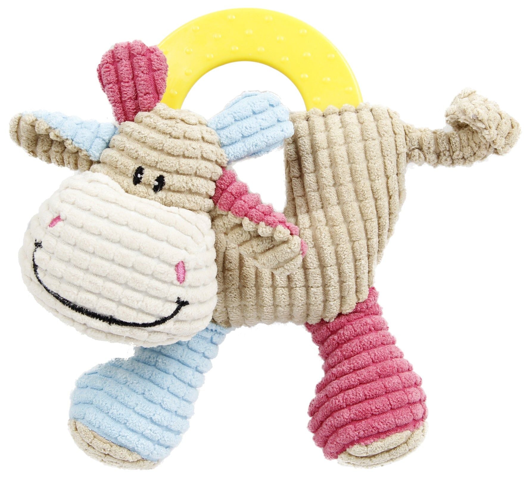 Plush Squeaking and Rubber Teething Newborn Puppy Dog Toy