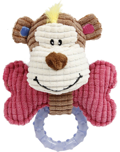 Plush Squeaking and Rubber Teething Newborn Puppy Dog Toy