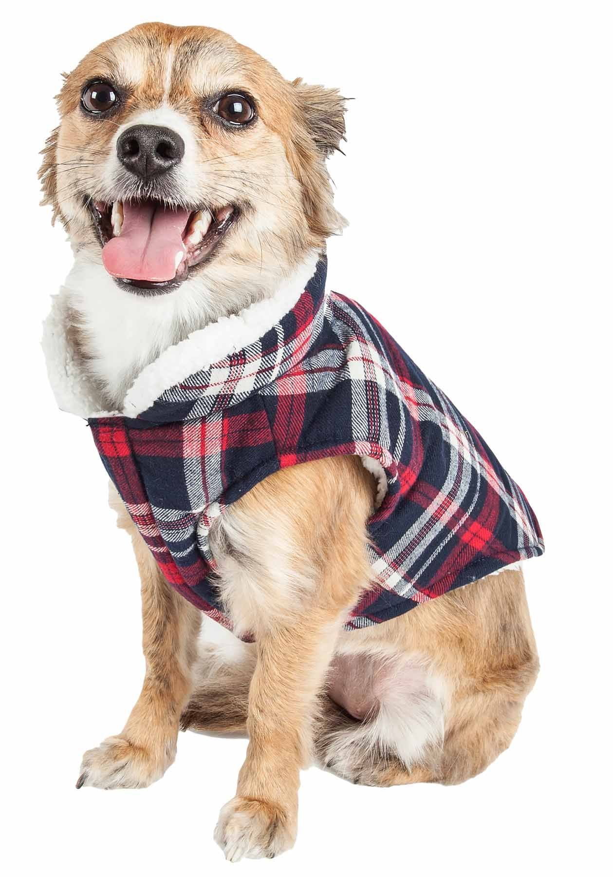 Classical Plaided Insulated Dog Coat Jacket