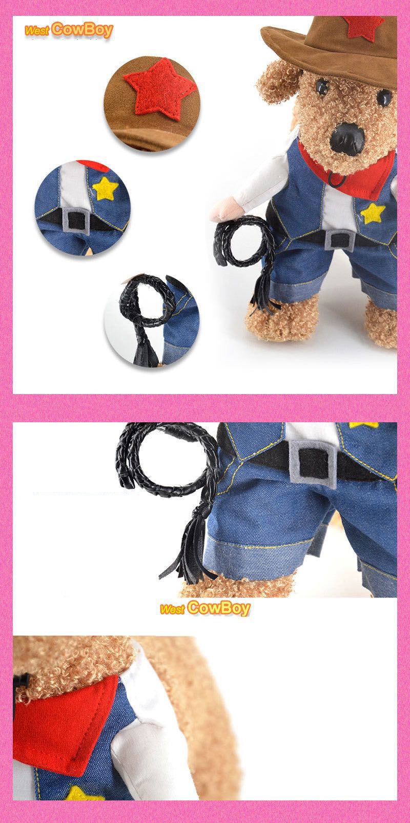 Cowboy Pet Dog Costume Uniform