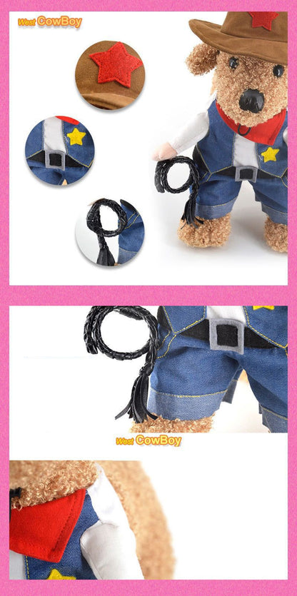 Cowboy Pet Dog Costume Uniform