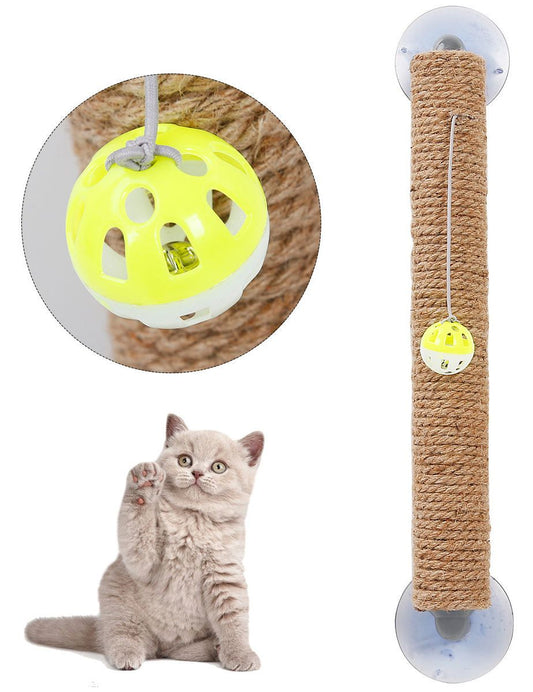 Claw' Sisal Rope and Toy Suction Cup Stick Shaped Cat Scratcher