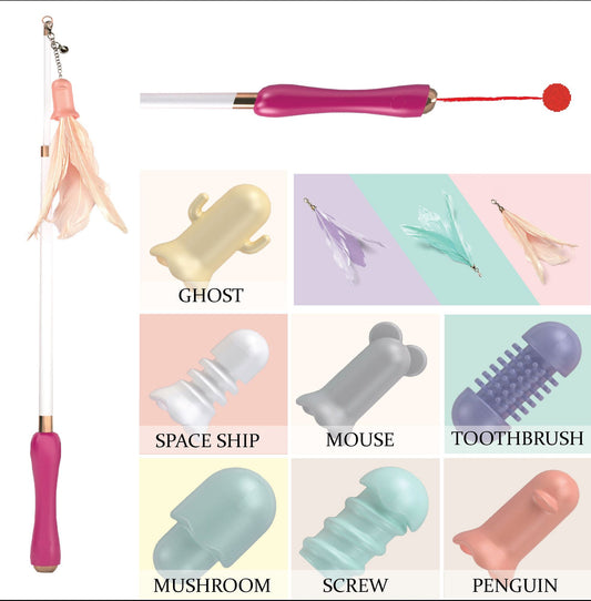 Customizeable and Extendable 10-in-1 Attachment Laser Cat Teaser