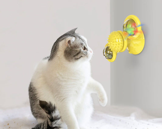 Rotating Suction Cup Spinning Cat Toy