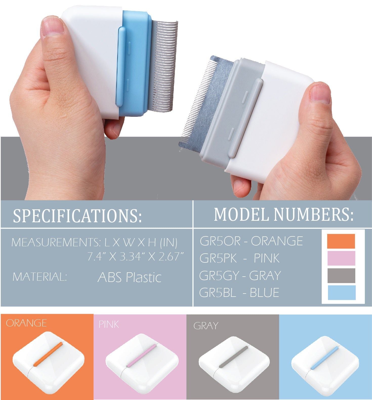 2-in-1 Underake and Stainless Steel Travel Grooming Pet Comb
