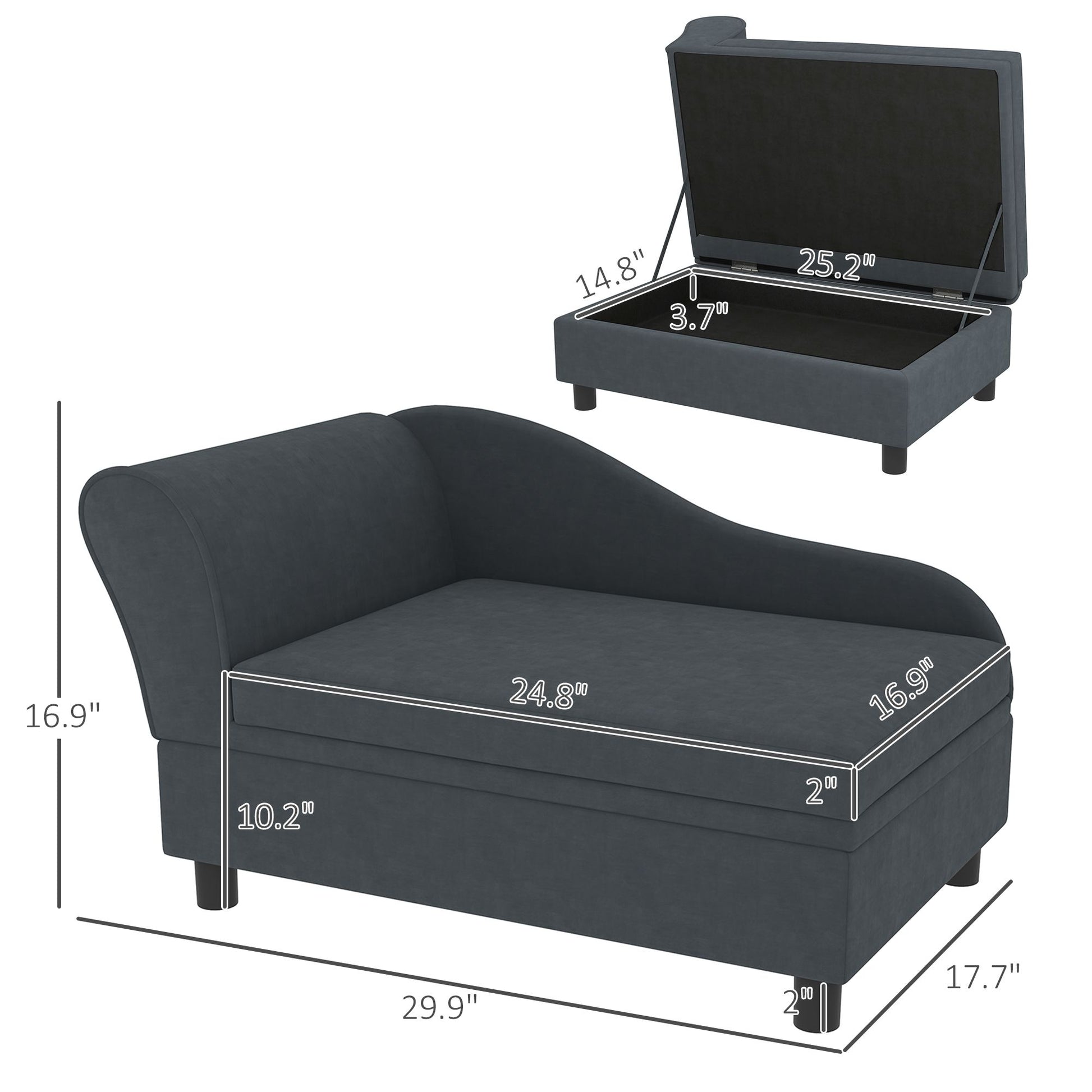 Pet Sofa Bed Couch with Storage, Pet Sofa for Cats and Small Dogs