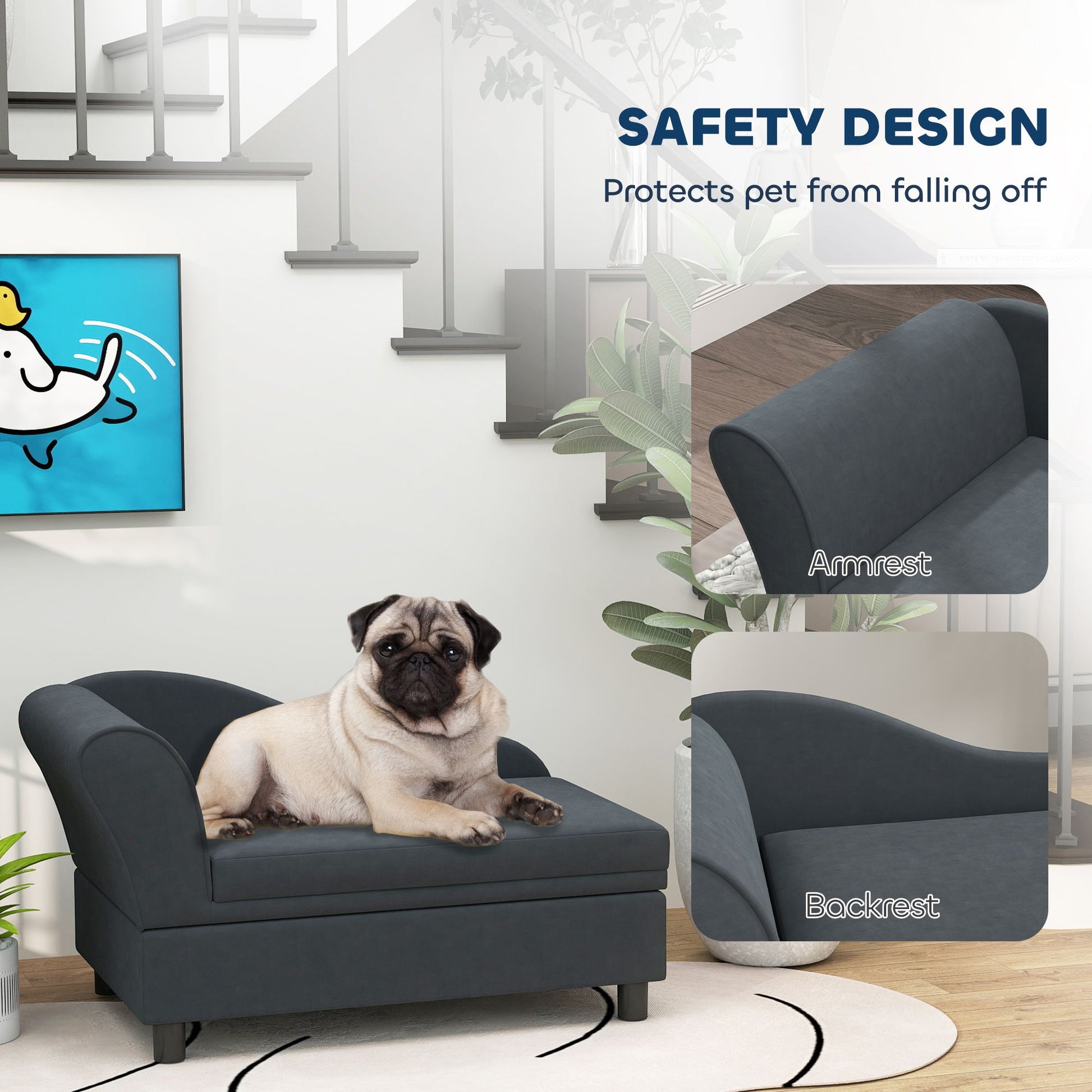 Pet Sofa Bed Couch with Storage, Pet Sofa for Cats and Small Dogs
