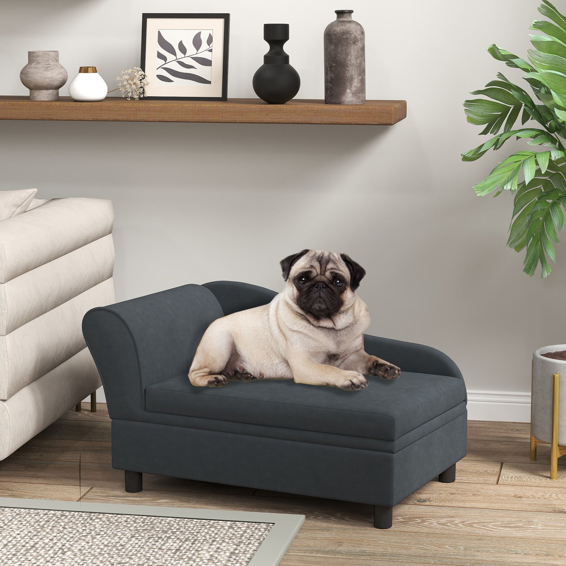 Pet Sofa Bed Couch with Storage, Pet Sofa for Cats and Small Dogs