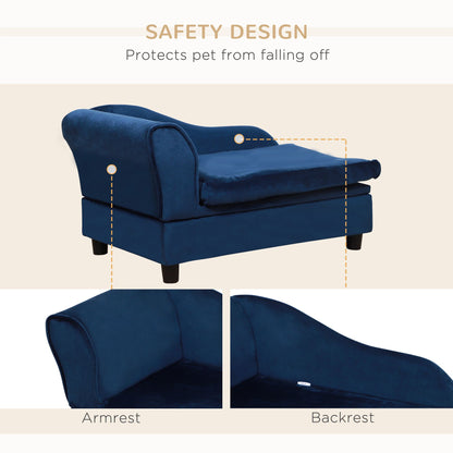 Pet Sofa Bed with Storage, Cushy Couch for Cats and Small Dogs