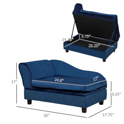 Pet Sofa Bed with Storage, Cushy Couch for Cats and Small Dogs