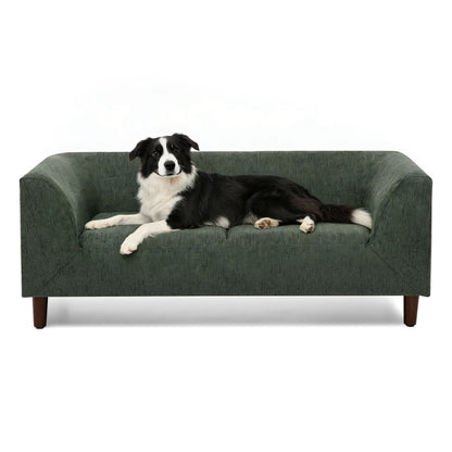 Pet Sofa with Backrest and Armrests, Modern Rectangular Pet Sofa