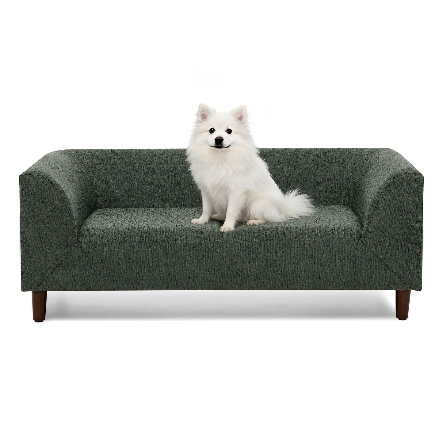 Pet Sofa with Backrest and Armrests, Modern Rectangular Pet Sofa