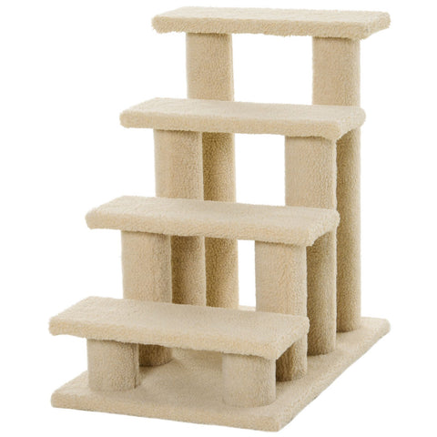 Pet Stairs 25 4-Step Durable Particle Board Carpeted Cat Dog Ladder
