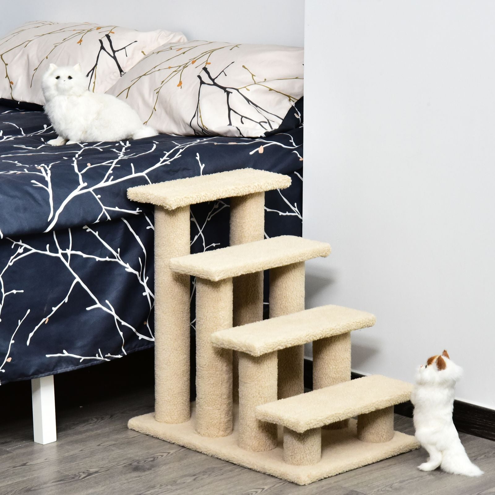 Pet Stairs 25 4-Step Durable Particle Board Carpeted Cat Dog Ladder