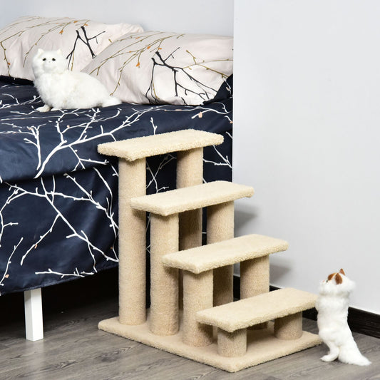 Pet Stairs 25 4-Step Durable Particle Board Carpeted Cat Dog Ladder