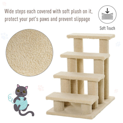Pet Stairs 25 4-Step Durable Particle Board Carpeted Cat Dog Ladder