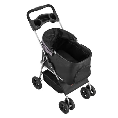 Pet Stroller, 35 Lbs Weight Capacity, Foldable Dog Stroller Cart, 4