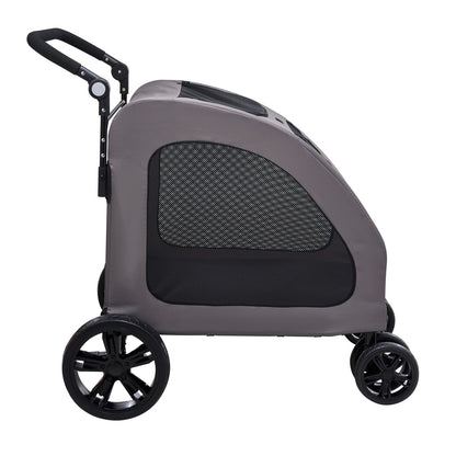 Pet Stroller, 4 Wheels Dog Stroller with Brakes, 160lbs Weight