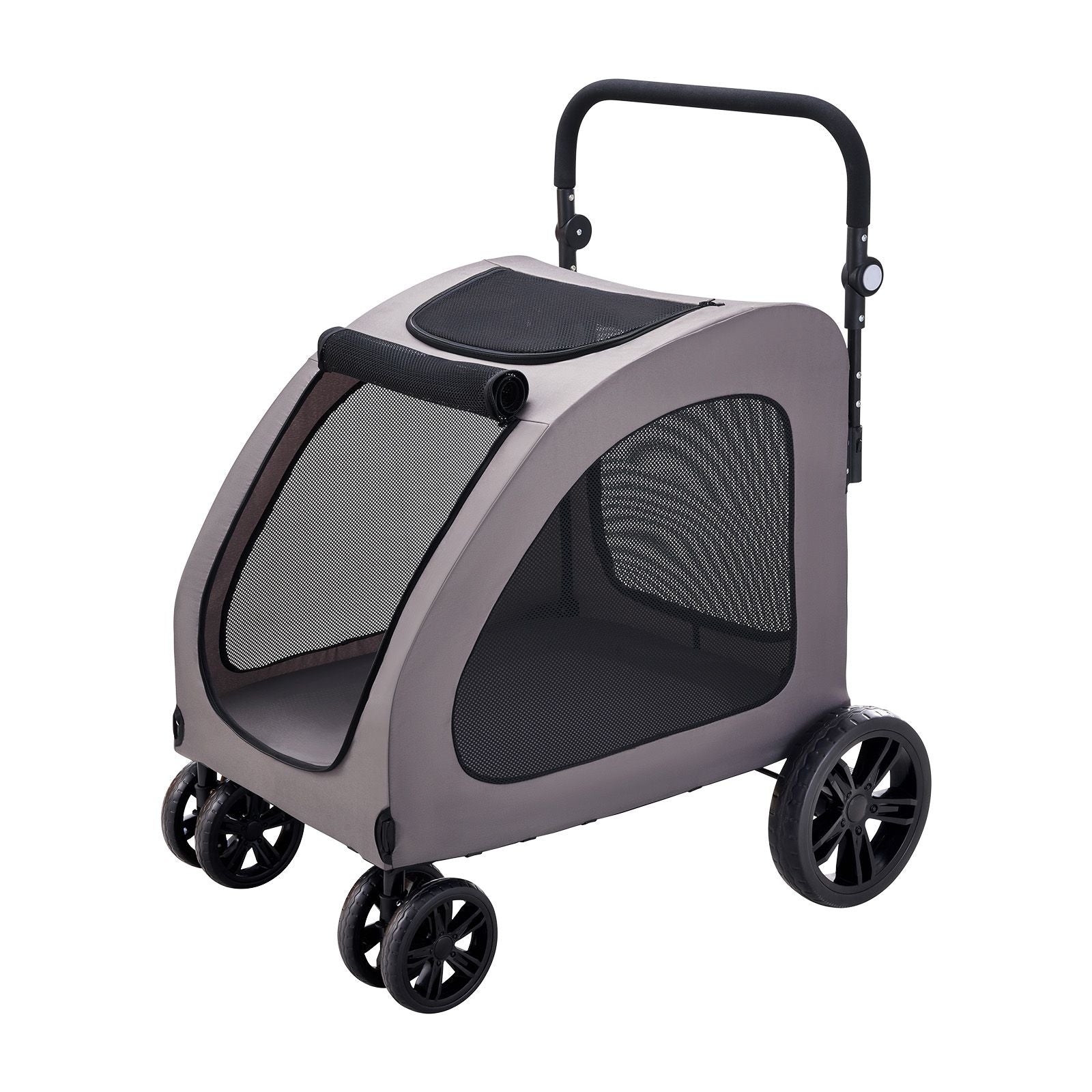 Pet Stroller, 4 Wheels Dog Stroller with Brakes, 160lbs Weight