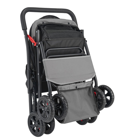 Pet Stroller, 44 Lbs Weight Capacity, Foldable Dog Stroller Cart, 4