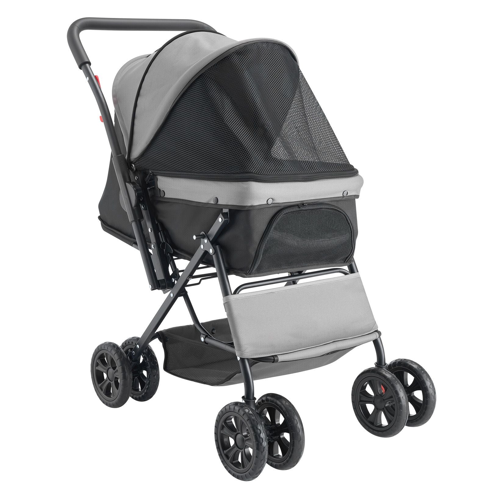 Pet Stroller, 44 Lbs Weight Capacity, Foldable Dog Stroller Cart, 4