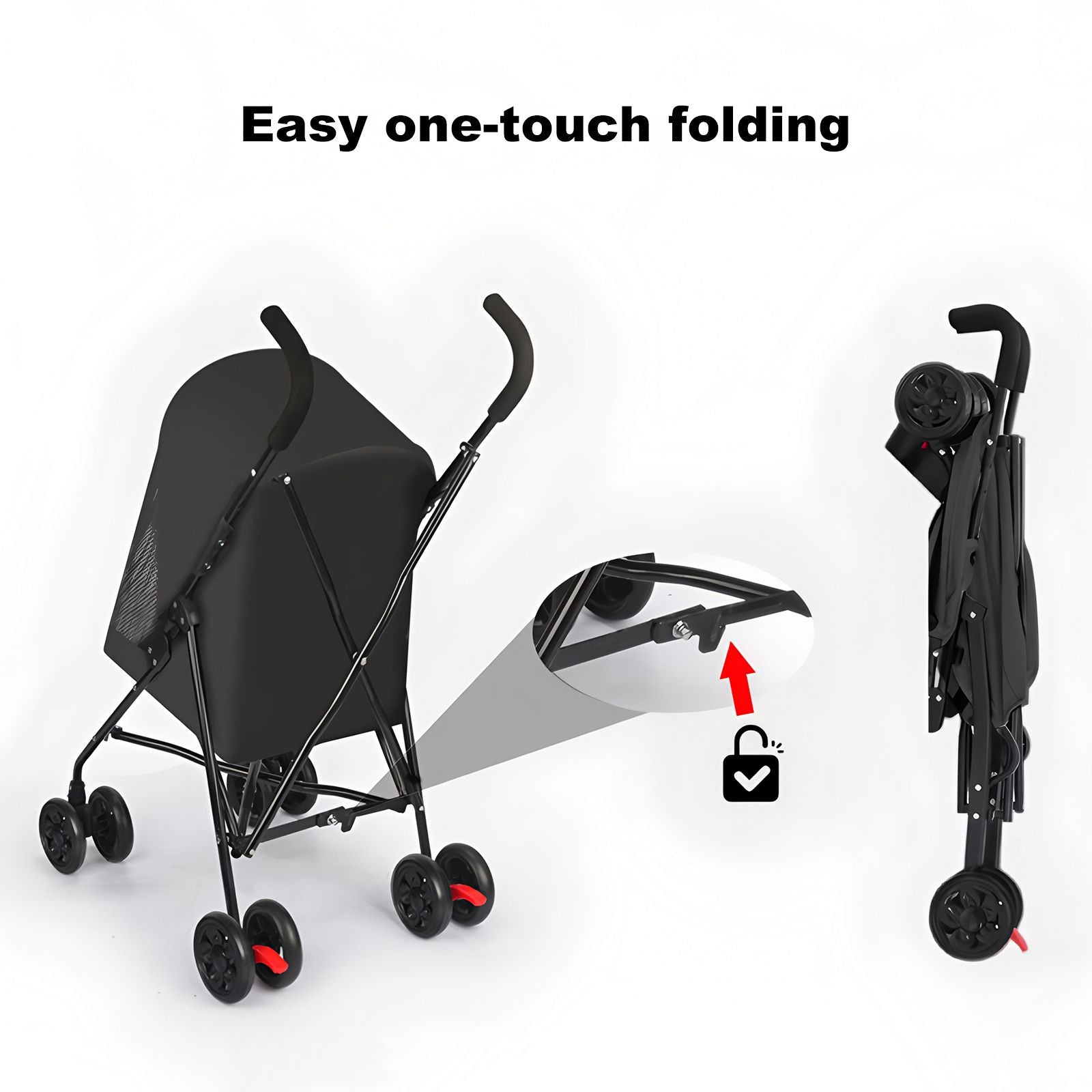 Pet Stroller for Small Dogs Cats with Mesh Ventilation, Lightweight